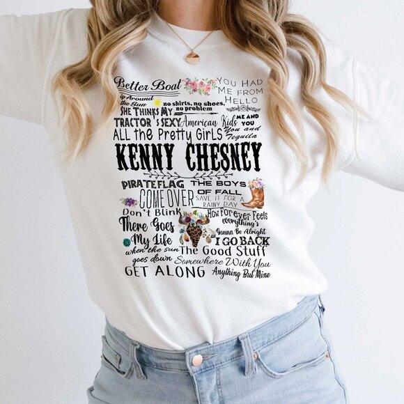 Kenny Chesney Lyrics Raglan T-Shirt – Music Fan Graphic Tee (S-5XL) - Picture 2 of 3